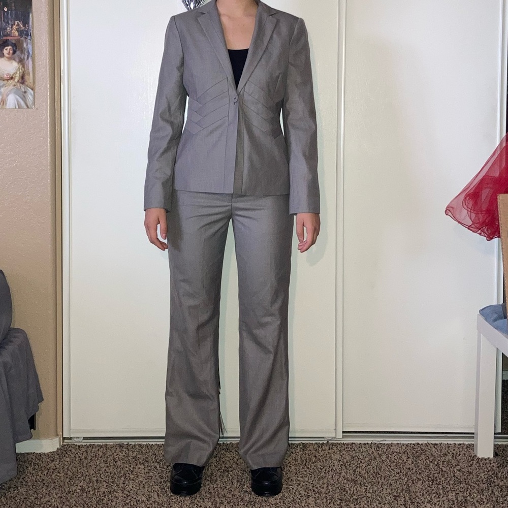 calvin klein grey womans suit.